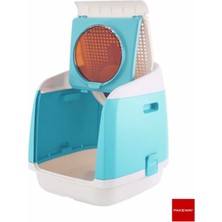 Pakeway Çift Kapılı Kedi Kumu Kutusu Mavi - Pakeway