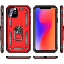 Heptek İletişim Apple iPhone 11 Pro Max Kılıf Tank Zırh Yüzüklü Mıknatıslı Standlı Kapak (Vega)