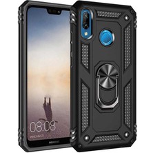 Heptek İletişim Huawei P20 Lite Kılıf Tank Zırh Yüzüklü Mıknatıslı Standlı Kapak (Vega)