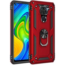 Heptek İletişim Xiaomi Redmi Note 9 Kılıf Tank Zırh Yüzüklü Mıknatıslı Standlı Kapak (Vega)