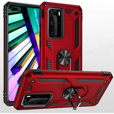 Heptek İletişim Huawei P40 Pro Kılıf Tank Zırh Yüzüklü Mıknatıslı Standlı Kapak (Vega)