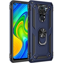 Heptek İletişim Xiaomi Redmi Note 9 Kılıf Tank Zırh Yüzüklü Mıknatıslı Standlı Kapak (Vega)