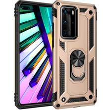 Heptek İletişim Huawei P40 Pro Kılıf Tank Zırh Yüzüklü Mıknatıslı Standlı Kapak (Vega)