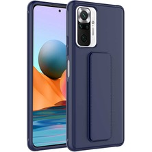 Heptek İletişim Xiaomi Redmi Note 10 Pro Kılıf Standlı Lansman Yumuşak Dokulu Renkli Esnek Silikon Kapak (Qstand)