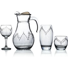 Decocia Pudgy 19 Parça 6 Kişilik  Bardak Çeyiz Seti Vega Desenli