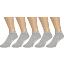 Ozzy Socks 5 Çift Dikişsiz Pamuklu Gri Unisex Patik Çorap Yazlık Dayanıklı Topuk ve Burun
