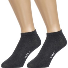 Ozzy Socks 5 Çift Dikişsiz Pamuklu Antrasit Unisex Patik Çorap Yazlık Dayanıklı Topuk ve Burun