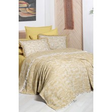 Sarev Arwen Sarı Tek Kişilik %100 Pamuk Ipliği Boyalı Pike Takımı