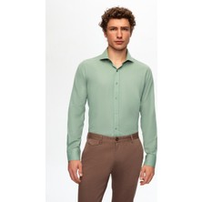 D'S Damat Slim Fit Yeşil İtalyan Yaka Gömlek 2HF02ORT5185