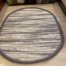 Eko Halı Motto Mot 01 Grey Beyaz 120*180 cm Oval Halı