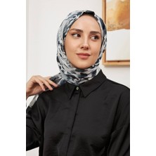 Ipekhan Botanik Serisi Siyah Beyaz Pamuk Viskon Şal 3023-13