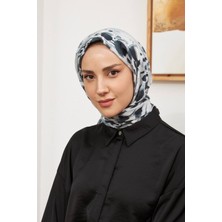 Ipekhan Botanik Serisi Siyah Beyaz Pamuk Viskon Şal 3023-13