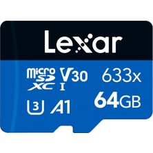 Lexar High-Performance 64GB 633X Microsdxc™ Uhs-I 100MB/S Okuma 45MB/S Yazma Micro Sd Hafıza Kartı