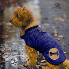 Miniş Pratik Giyim Reflektörlü Ince Küçük Köpek Yağmurluğu (4,5 kg-14 kg Arasına Uygun) Sax