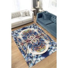 Homshtag Gök Saati Çok Renkli Mutfak Halısı Soyut Salon Halısı Geometrik Desenli Özel Tasarım Halı