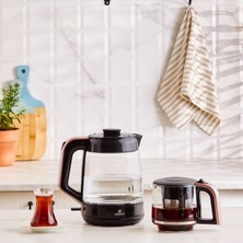 Karaca Glass Tea Xl 2 In 1 Cam Çay Makinesi ve Kettle Rosegold