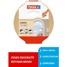 Tesa Esnek Maskeleme Bandı, Kavisler Için Boya Bandı, 25MX25MM