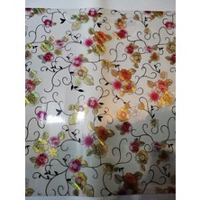 ŞEFFAF MASA ÖRTÜSÜ 1,4 mm 80 cm x 120 Kalın DESENLİ Pvc Kaymaz Masa Örtüsü Koruyucu 80 CM X 120 CM