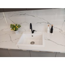 Granite Rising Granit Eviye-Beyaz 56X51 - Tek Gözlü Mutfak Eviyesi