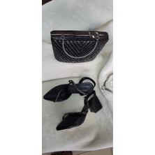 Çiğdem Kundura Siyah Taşlı Alçak Topuk Abiye Babet Ayakkabı (Wie At1) - Siyah - 36 - ST01717-SİYAH-36