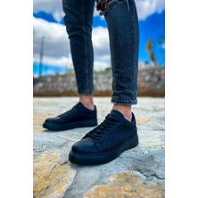 Glb Chekich Erkek Örme Desen Günlük Spor Ayakkabı -Siyah