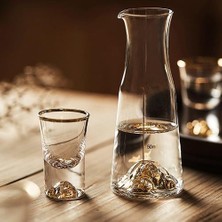 HaiTun Sake Set Üst Sınıf Altın Dağ Liquor Shot Cam Şarap Destanter Kristal Votka Beyaz Ruhu Altın Folyo Dağıtıcı Atış Cam | Sürahileri (Yurt Dışından)