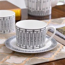 HaiTun Kemik Çini Kupası ve Daire Yüksek Porselen Kahve Çay Bardağı Set Modern Ev Dekor Mutfak Ofis Drinkware Hediye Arkadaşlar Için | Kupa ve tabaklar (Yurt Dışından)