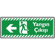 İsg Tabelam 30X12cm/dekota/Yangın Çıkışı Sola Ok