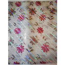 ŞEFFAF  MASA ÖRTÜSÜ 1,7 mm 80 cm x 110 cm Kalın DESENLİ Pvc Kaymaz Masa Örtüsü Koruyucu PEMBE ÇİÇEK
