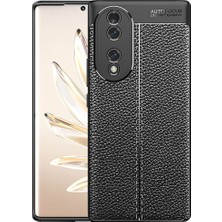 Kilifone - Huawei Honor 70 - Kılıf Deri Görünümlü Auto Focus Karbon Niss Silikon Kapak