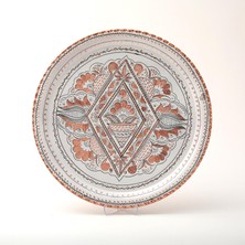 Saray Ottoman 25 cm Yuvarlak Tepsi Beyaz