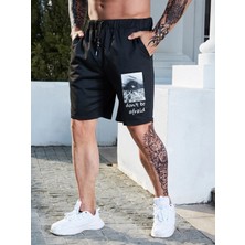 Siyah Erkek Baskılı Şort Daxis Sportwear Company