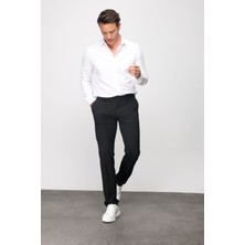 Desen Triko Erkek Beli Lastikli Yan Cepli Koton Pantolon Siyah