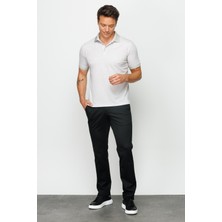 Desen Triko Erkek Polo Yaka Keten Baskılı T-Shirt Bej