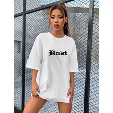 DAXİS Sportwear Company Kadın Belesed Baskılı Oversize Tshirt Daxis Sportwear Company
