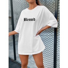 DAXİS Sportwear Company Kadın Belesed Baskılı Oversize Tshirt Daxis Sportwear Company