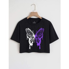 DAXİS Sportwear Company Baskılı Crop Tshirt Daxis Sportwear Company