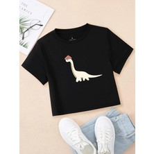 DAXİS Sportwear Company Baskılı Crop Tshirt Daxis Sportwear Company