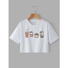 Baskılı Crop Tshirt Daxis Sportwear Company