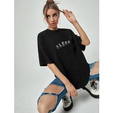DAXİS Sportwear Company Kadın Kaktüs Baskılı Oversize Tshirt Daxis Sportwear Company