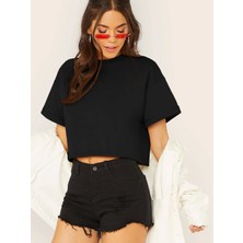 DAXİS Sportwear Company Crop Siyah Tshirt - Daxis Sportwear Company