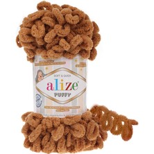 Alize Puffy 179 Karamel Renkli Yün İpliği 10Yumak/2Paket Yumuşak ve Kolay Örgü Malzemesi