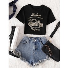 DAXİS Sportwear Company Baskılı Crop Tshirt Daxis Sportwear Company