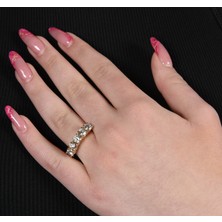 Çelikoğlu Kuyumculuk 14 Ayar Altın Beş Taş Yüzük 4,30 gr