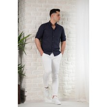 Advante Yaka Düğmeli Dokulu Slimfit Erkek Gömlek