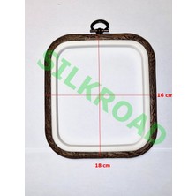 Nurge No:2 Desenli Kare Pano Kasnak - Nakış Kasnağı 11m x 13 cm
