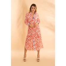 Bonitas Uzun Gömlek Etnik Kırmızı BNTS-23010