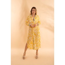 Bonitas Uzun Gömlek Etnik Sarı BNTS-23010