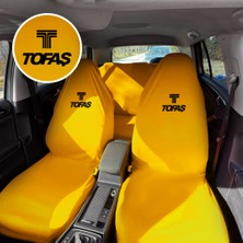 Teksin Tofaş Doğan Oto Koltuk Servis Kılıfı Sarı Likralı Esnek Tüm Araç Modellerine Uygun Universal