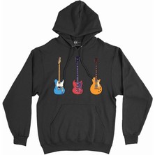 Cix Rock Gitar Tasarımlı Kapşonlu Sweatshirt Hoodie